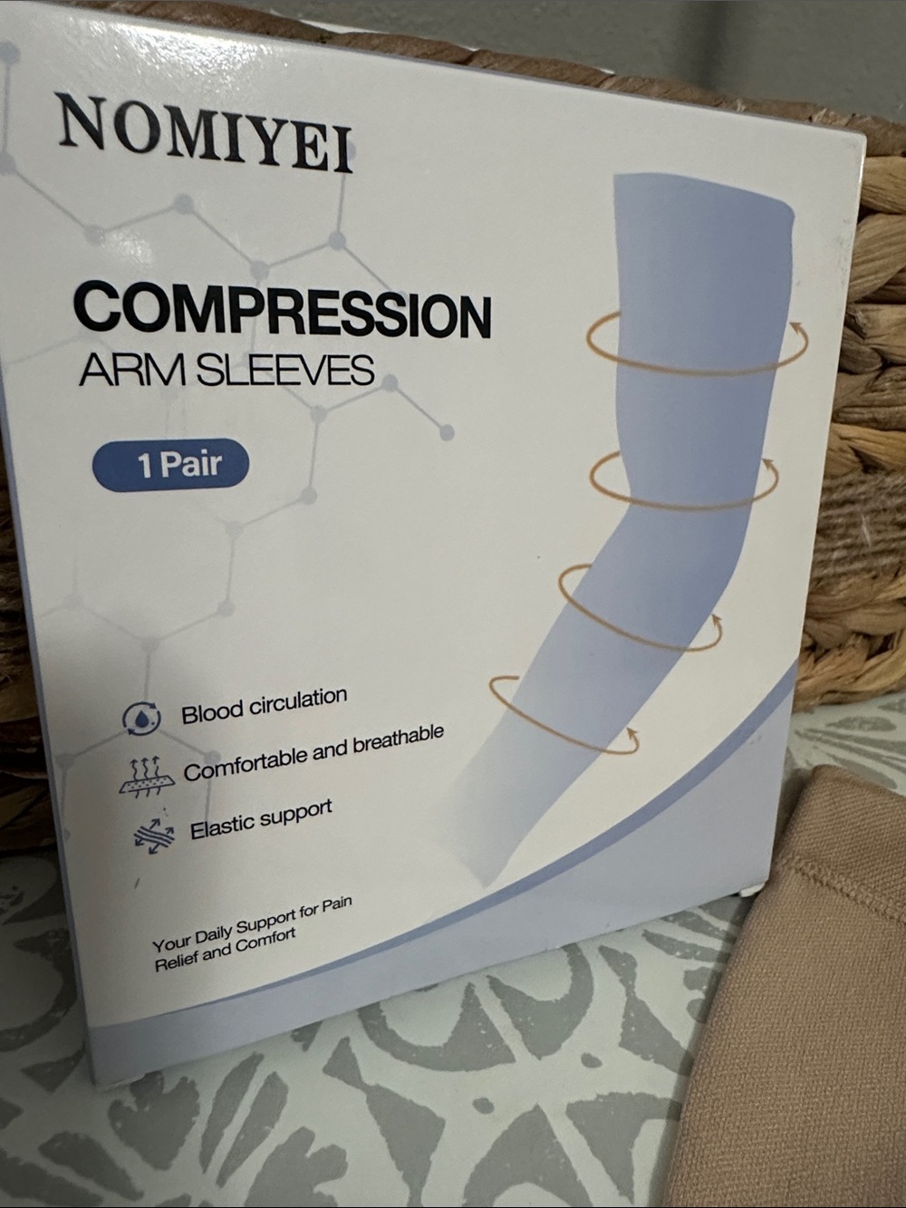 Compression Arm Sleeves - Beige/Tan Pair Sz XL NWT